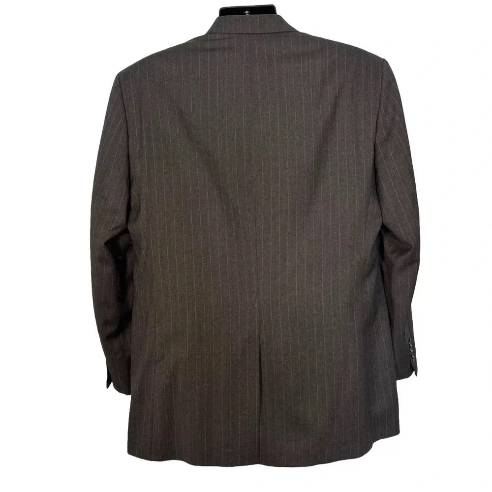 Lauren Ralph Lauren Men's 2 Button Wool Blazer Size 44L Gray Striped